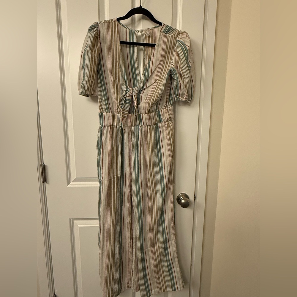 LOFT Multicolor Striped Long Sleeve Romper